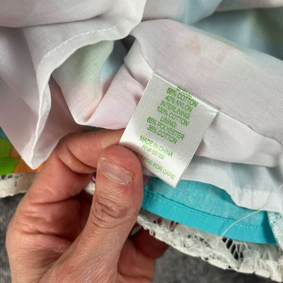 Lilly Pulitzer Eyelet Crochet Multi-Color Shift Dress Sleeveless Girls 12 Lined - Picture 12 of 13